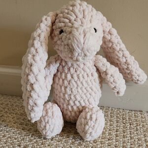 Handmade Crochet Soft Pink Plush Bunny Toy